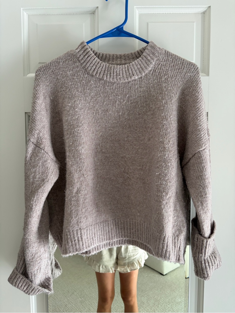 Abercrombie & Fitch Cozy Crewneck Sweater in Taupe